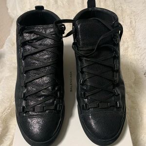 Balenciaga arena black sneakers.